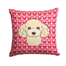 Load image into Gallery viewer, Buff Poodle Hearts Throw Pillow - 14x14 Decorative Pillow – Art for Your Home &amp; Patio BB5328PW1414