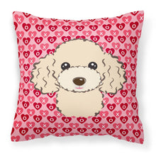 Load image into Gallery viewer, Buff Poodle Hearts Fabric Decorative Pillow BB5328PW1818