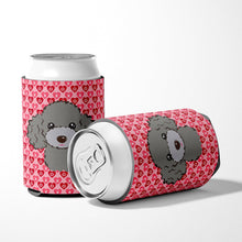 Load image into Gallery viewer, Silver Gray Poodle Hearts Can or Bottle Hugger BB5329CC