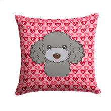 Load image into Gallery viewer, Silver Gray Poodle Hearts Throw Pillow - 14x14 Decorative Pillow – Art for Your Home &amp; Patio BB5329PW1414