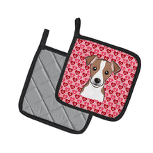 Load image into Gallery viewer, Jack Russell Terrier Hearts Pot Holders - Set of 2 - Heat-Resistant Kitchen Essentials BB5330PTHD