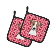 Load image into Gallery viewer, Jack Russell Terrier Hearts Pot Holders - Set of 2 - Heat-Resistant Kitchen Essentials BB5330PTHD