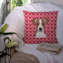 Load image into Gallery viewer, Jack Russell Terrier Hearts Throw Pillow - 14x14 Decorative Pillow – Art for Your Home &amp; Patio BB5330PW1414