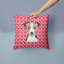 Load image into Gallery viewer, Jack Russell Terrier Hearts Throw Pillow - 14x14 Decorative Pillow – Art for Your Home &amp; Patio BB5331PW1414