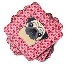 Load image into Gallery viewer, Fawn Pug Hearts Foam Coaster  BB5332FC