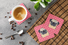 Load image into Gallery viewer, Fawn Pug Hearts Foam Coaster  BB5332FC