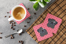 Load image into Gallery viewer, Black Pug Hearts Foam Coaster  BB5333FC
