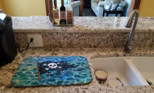 Load image into Gallery viewer, Pirate Flag Dish Drying Mat – Absorbent, Artistic Kitchen Essentials BB5342DDM