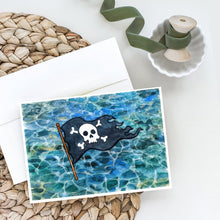 Load image into Gallery viewer, Pirate Flag Greeting Cards -  Blank Note Cards – 8-Pack of Artist-Designed Cards with Envelopes