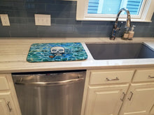 Load image into Gallery viewer, Skeleton Skull Pirate Dish Drying Mat – Absorbent, Artistic Kitchen Essentials BB5345DDM