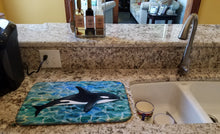 Load image into Gallery viewer, Killer Whale Orca Dish Drying Mat – Absorbent, Artistic Kitchen Essentials BB5348DDM