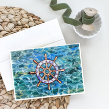 Load image into Gallery viewer, Steering Wheel Helm Greeting Cards -  Blank Note Cards – 8-Pack of Artist-Designed Cards with Envelopes