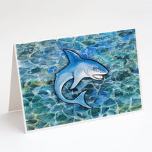 Load image into Gallery viewer, Shark Greeting Cards -  Blank Note Cards – 8-Pack of Artist-Designed Cards with Envelopes
