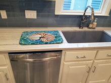 Load image into Gallery viewer, Sea Shell and Water Dish Drying Mat – Absorbent, Artistic Kitchen Essentials BB5368DDM