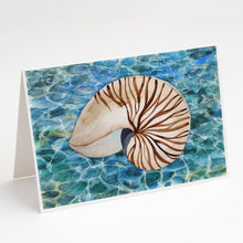 Load image into Gallery viewer, Sea Shell and Water Greeting Cards -  Blank Note Cards – 8-Pack of Artist-Designed Cards with Envelopes