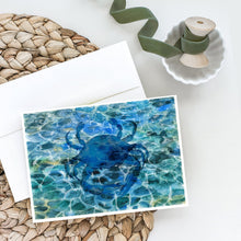 Load image into Gallery viewer, Blue Crab Under Water Greeting Cards -  Blank Note Cards – 8-Pack of Artist-Designed Cards with Envelopes