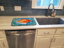Load image into Gallery viewer, Sea Shell Dish Drying Mat – Absorbent, Artistic Kitchen Essentials BB5371DDM