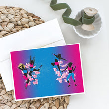 Load image into Gallery viewer, Hip Hop in Pink Blue Greeting Cards -  Blank Note Cards – 8-Pack of Artist-Designed Cards with Envelopes