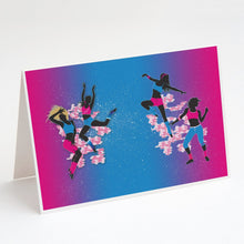 Load image into Gallery viewer, Hip Hop in Pink Blue Greeting Cards -  Blank Note Cards – 8-Pack of Artist-Designed Cards with Envelopes
