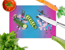Load image into Gallery viewer, Hip Hop in Pink Blue Glass Cutting Boards – Durable, Decorative Kitchen Art Large BB5373LCB
