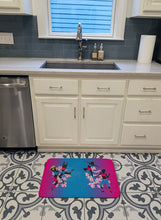 Load image into Gallery viewer, Hip Hop in Pink Blue Machine Washable Memory Foam Mat BB5373RUG