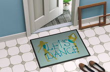 Load image into Gallery viewer, Let's Dance Linen Teal Doormat - 18x27 Decorative Floor Mat – Indoor/Outdoor Rug with Artistic Flair BB5374MAT