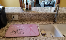 Load image into Gallery viewer, Let's Dance Linen Pink Dish Drying Mat – Absorbent, Artistic Kitchen Essentials BB5375DDM