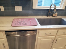 Load image into Gallery viewer, Let's Dance Linen Pink Dish Drying Mat – Absorbent, Artistic Kitchen Essentials BB5375DDM