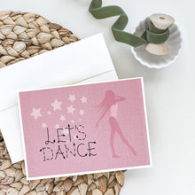 Load image into Gallery viewer, Let's Dance Linen Pink Greeting Cards -  Blank Note Cards – 8-Pack of Artist-Designed Cards with Envelopes