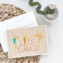 Load image into Gallery viewer, Let's Dance Linen Light Greeting Cards -  Blank Note Cards – 8-Pack of Artist-Designed Cards with Envelopes