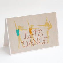 Load image into Gallery viewer, Let's Dance Linen Light Greeting Cards -  Blank Note Cards – 8-Pack of Artist-Designed Cards with Envelopes
