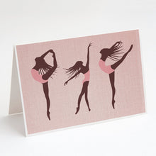 Load image into Gallery viewer, Dancers Linen Pink Greeting Cards -  Blank Note Cards – 8-Pack of Artist-Designed Cards with Envelopes