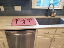 Load image into Gallery viewer, Dancers Linen Pink Polkadots Dish Drying Mat – Absorbent, Artistic Kitchen Essentials BB5378DDM