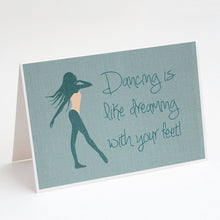 Load image into Gallery viewer, Dancing is Like Dreaming #2 Greeting Cards -  Blank Note Cards – 8-Pack of Artist-Designed Cards with Envelopes