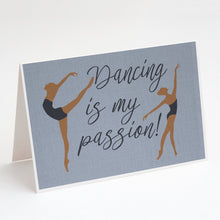 Load image into Gallery viewer, Dancing is My Passion Greeting Cards -  Blank Note Cards – 8-Pack of Artist-Designed Cards with Envelopes
