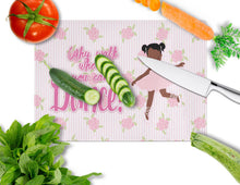 Load image into Gallery viewer, Ballet African American Pigtails Glass Cutting Boards – Durable, Decorative Kitchen Art Large BB5382LCB