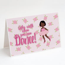 Load image into Gallery viewer, Ballet African American Short Hair Greeting Cards -  Blank Note Cards – 8-Pack of Artist-Designed Cards with Envelopes