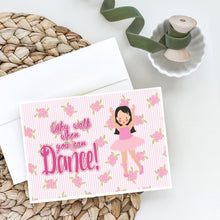 Load image into Gallery viewer, Ballet Long Dark Hair Greeting Cards -  Blank Note Cards – 8-Pack of Artist-Designed Cards with Envelopes