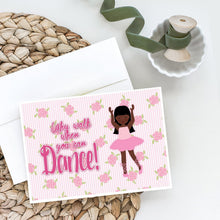 Load image into Gallery viewer, Ballet Long Hair African American Greeting Cards -  Blank Note Cards – 8-Pack of Artist-Designed Cards with Envelopes