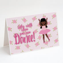 Load image into Gallery viewer, Ballet Long Hair African American Greeting Cards -  Blank Note Cards – 8-Pack of Artist-Designed Cards with Envelopes