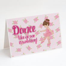 Load image into Gallery viewer, Ballet Dance Brunette Greeting Cards -  Blank Note Cards – 8-Pack of Artist-Designed Cards with Envelopes
