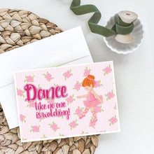 Load image into Gallery viewer, Ballet Dance Red Hair Greeting Cards -  Blank Note Cards – 8-Pack of Artist-Designed Cards with Envelopes