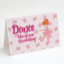 Load image into Gallery viewer, Ballet Dance Red Hair Greeting Cards -  Blank Note Cards – 8-Pack of Artist-Designed Cards with Envelopes