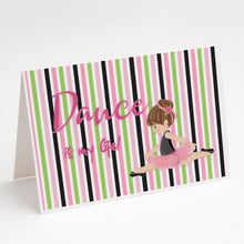 Load image into Gallery viewer, Ballet Dance is my Life Brunette Greeting Cards -  Blank Note Cards – 8-Pack of Artist-Designed Cards with Envelopes