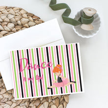 Load image into Gallery viewer, Ballet Dance is my Life Red Greeting Cards -  Blank Note Cards – 8-Pack of Artist-Designed Cards with Envelopes