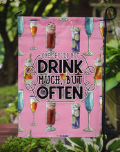Load image into Gallery viewer, Coctails Drink Often Sign Garden Flag - Outdoor Decorative Yard Flag BB5408GF
