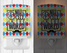 Load image into Gallery viewer, No 1 Dad in the World Argyle Ceramic Night Light BB5441CNL