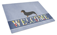 Load image into Gallery viewer, Dachshund Welcome Glass Cutting Boards – Durable, Decorative Kitchen Art Large BB5486LCB