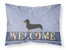 Load image into Gallery viewer, Dachshund Welcome Fabric Standard Pillowcase – Artistic Decorative Front, White Back BB5486PILLOWCASE