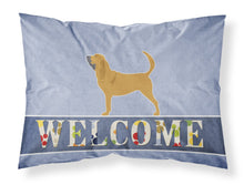 Load image into Gallery viewer, Bloodhound Welcome Fabric Standard Pillowcase – Artistic Decorative Front, White Back BB5488PILLOWCASE